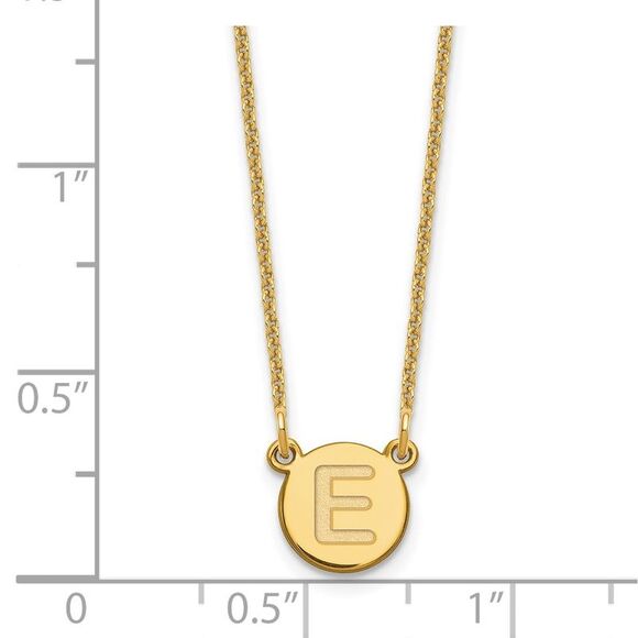 Kazi Luxury 14k Yellow Gold Tiny Circle Block Letter E Initial Necklace - Picture 2 of 2